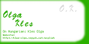 olga kles business card